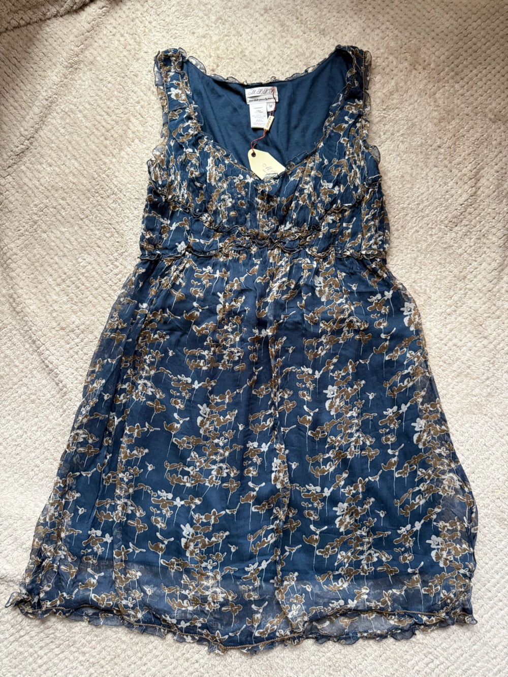 Romantic Navy Floral Mini Dress